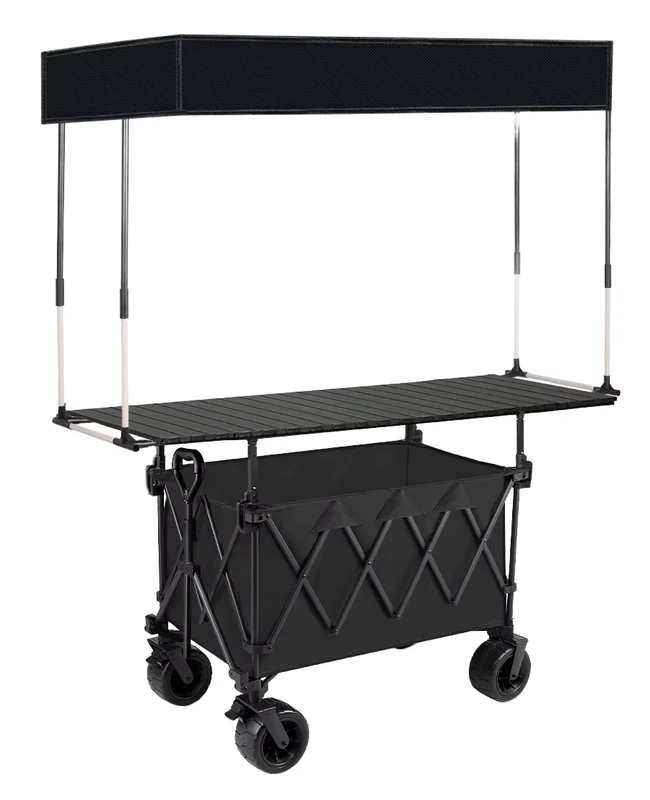 Compact Detachable Folding Camping Wagon Small Space Saving Design Home Garden Outdoor Utility Cart Foldable Cart with Wheels