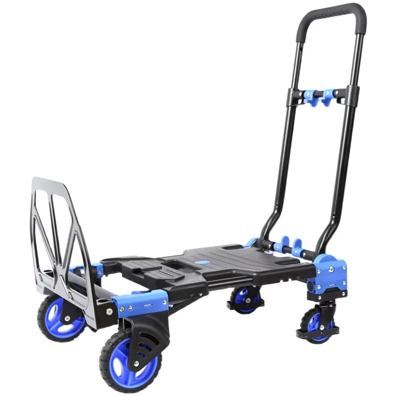 Compact Folding Silent Wheel Versatile Adjustable Height Heavy Duty for Home Easy to Store Warehouse Handcart Trolley Hand Truck