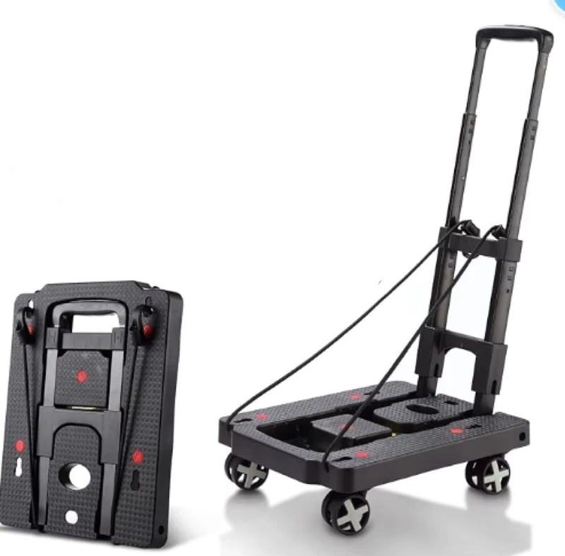 Compact Mini Lightweight Promotional Portable Platform 4 Spinner Wheels Dolly Folding Shopping Luggage Hand Trolley Cart Truck