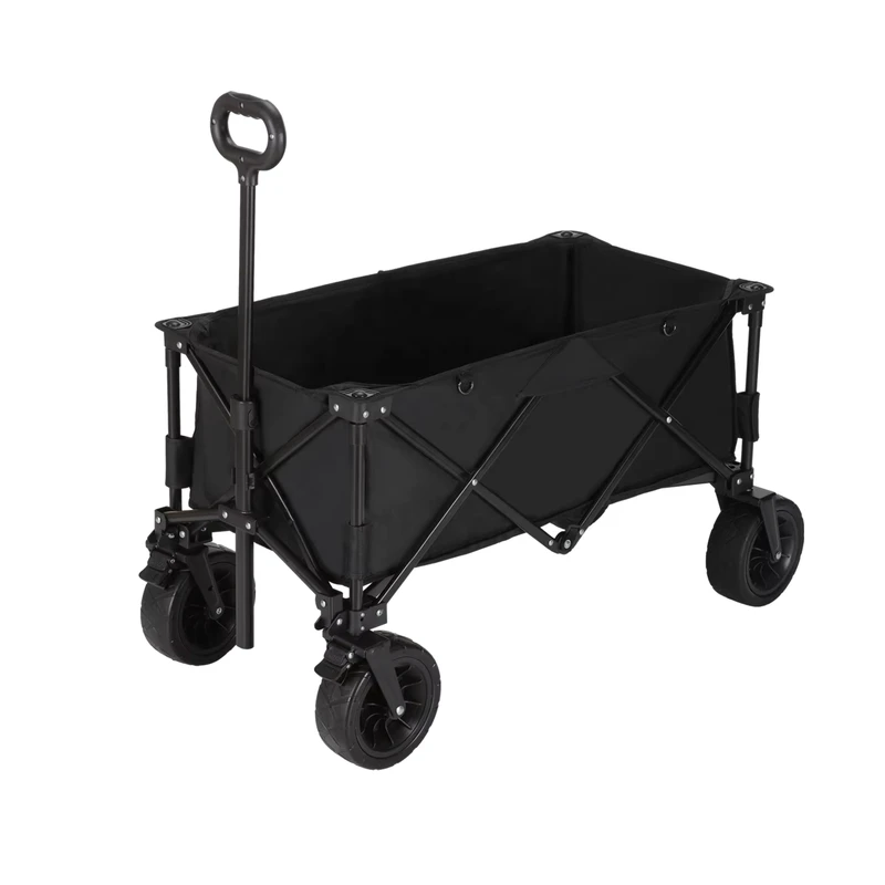 Compact Portable Outdoor Wagon Collapsible Utility Outdoor Fold Wagon Hand Trolley Cart for Camping Shopping Sports