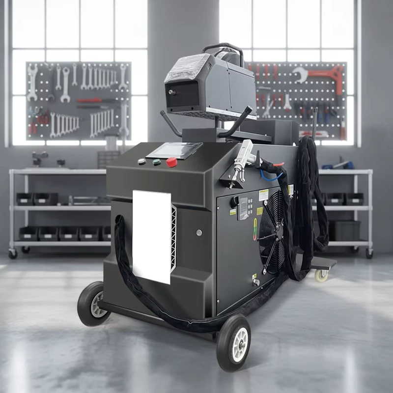 Compact & Portable Water Cooled Laser Welder 1500W 4 in 1 Mobile Laser Metal Welding Cleaning Machine with Integrated Structure
