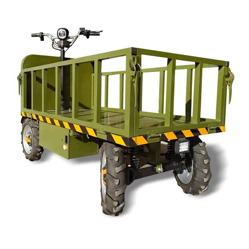 Compact Stand Electric Off Road Hauler Utility Cargo Cart Rough Ground Agriculture Industrial Heavy Duty Metal 1000kg Load