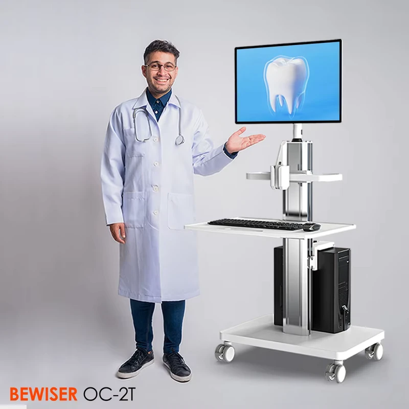 Computer Cart Medical Cart Medical Trolley for Dental Clinic Hospital OC 2T