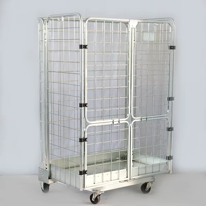 Convenient Logistics Trolley with Detachable Four Sided Steel Side Panels Offers Safe Transportation and Inventory Picking Cage