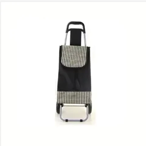 Custom 2 Wheel Metal Folding Shopping Cart Promotional Foldable Trolley