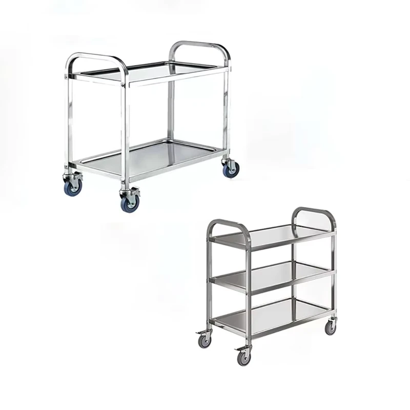 Custom 201 Stainless Steel Service Trolley As Commercial Kitchen Equipment