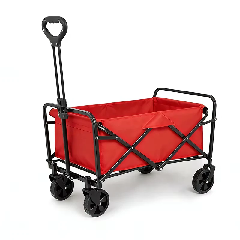 Custom All Terrain Portable 150L Steel Four Wheel Foldable OEM Outdoor Garden Trolley Beach Picnic Camping Shopping Storage