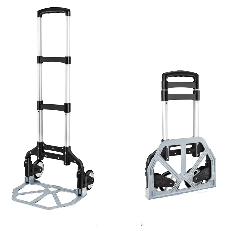 Custom Aluminium 2 Wheels Portable Foldable Telescoping Utility Cart Tools Shopping Cart Shopping Trolley Luggage Cart