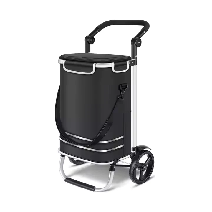 Custom Aluminium Portable Foldable Telescopic Utility Camping Cart Shopping Trolley with Bag
