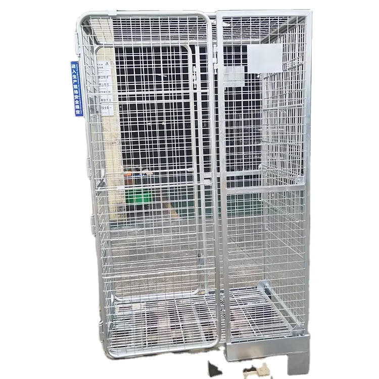 Custom CNC Service Custom CNC Turning Stamping Square Easy Folding Big Store Warehousing Iron Cabinets Stainless Steel Cage Supermarket Trolley