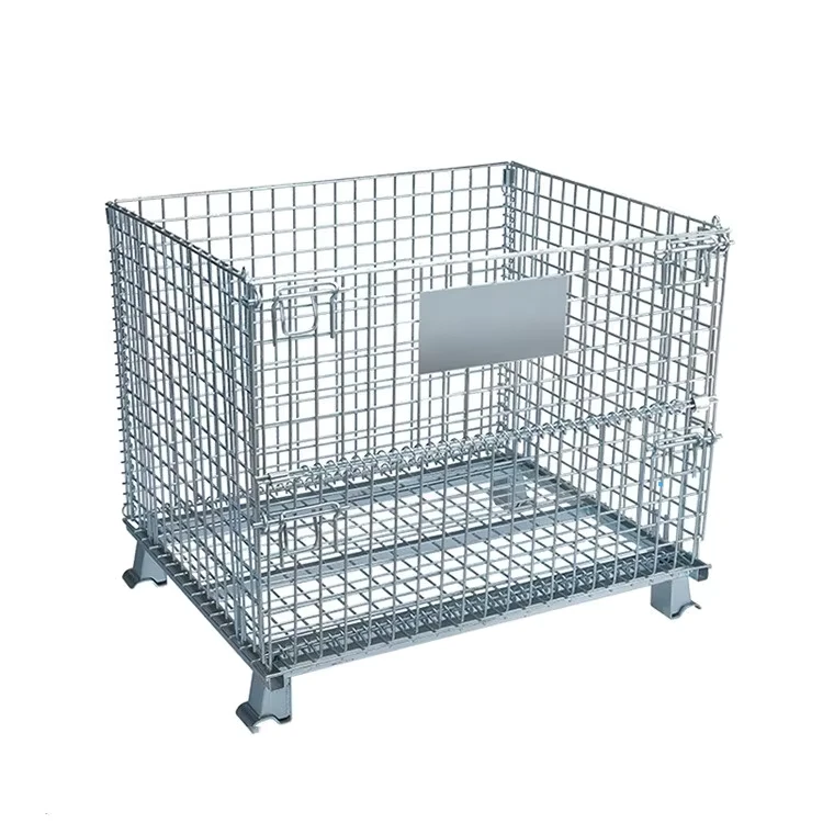 Custom Carbon Steel Folder Super Market Warehouse Stuff Transfer Storage Cage Grocery Cart Trolley for Storage Stuff Easy Moving