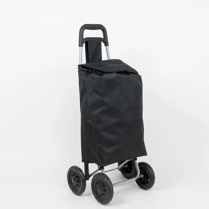 Custom Carbon Steel Supermarket Shopping Carts 4 Wheels 33L Folding Trolley Shopping Cart
