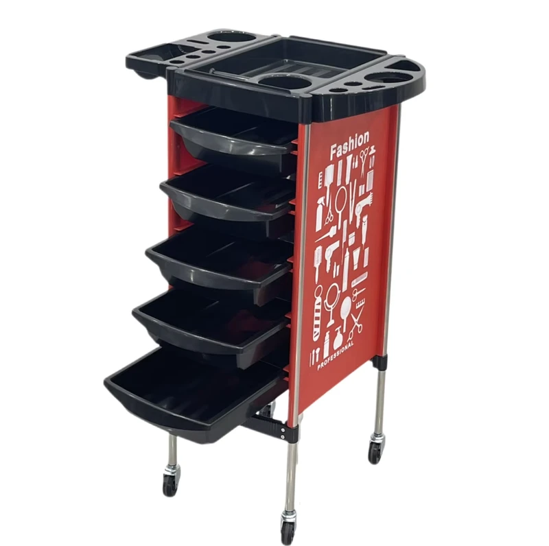 Custom Cosmetic Trolley Rolling Cart Modern Style Plastic Salon Furniture for Hair Salons Living Room Bathroom School