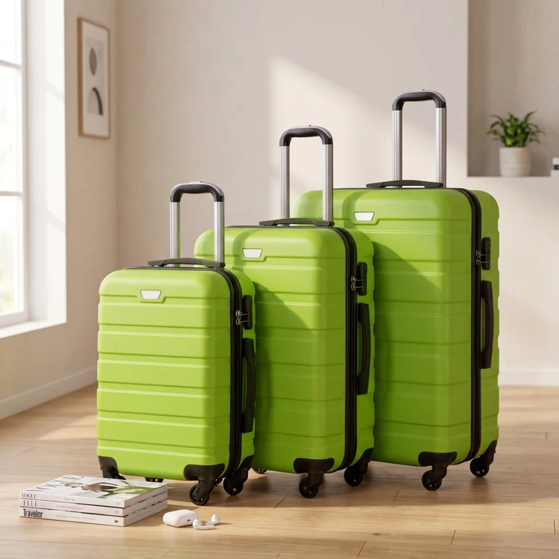 Custom Design Suitcase 3pcs ABS Material Carry on Case Universal Wheels Suitcase Hard Shell Luggage Trolley Bag Luggage Sets