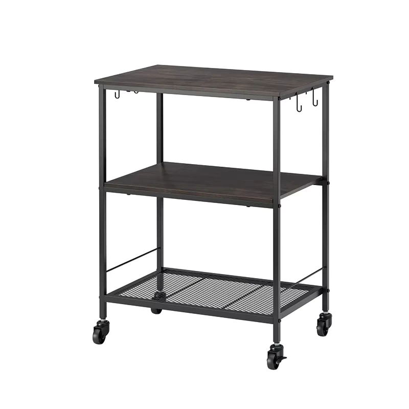 Custom Designs Mobile Kitchen Storage Rack MDF Bar Cart Kitchen Utility Trolley