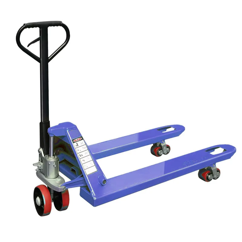 Custom Hand Aluminum Hydraulic Pallet Jack Truck 2ton 1.5ton Blue Manual Forklift Factory