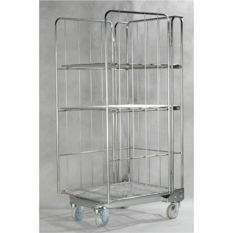 Custom Heavy Duty Steel Roll Cage Trolley Supermarket Warehouse Logistics Cart Shuttle Rack Pallet Packing 600kg Capacity