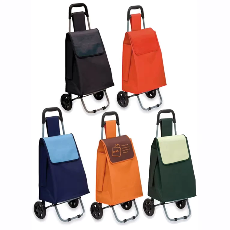Custom High Quality Foldable Folding Shop Luggage Carts Supermarket Portable Shopping Trolley With Wheel