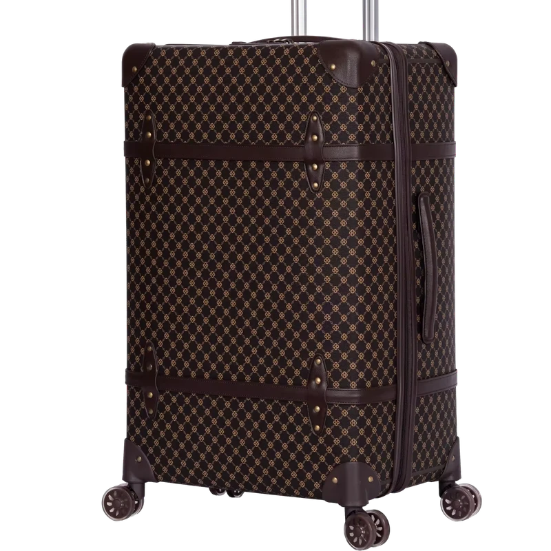 Custom High Quality Luxury PU Leather Suitcase PP Trolley Luggage Set Genuine Leather 20 24 28 Inches Main Material