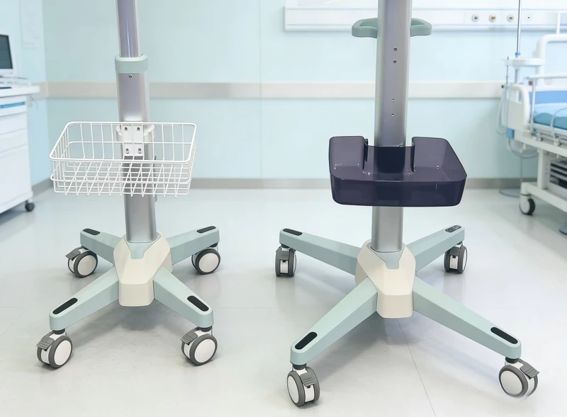 Custom Hospital Furniture Trolley Medical Cart Adjustable Monitoring Cart with 100kg Load Capacity