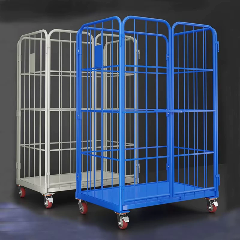 Custom Lids Collapsible Steel Q235 Rolling Cage Trolley 500kg Load Capacity Zenda RCL-04 for Automotive Industry Bulk Orders