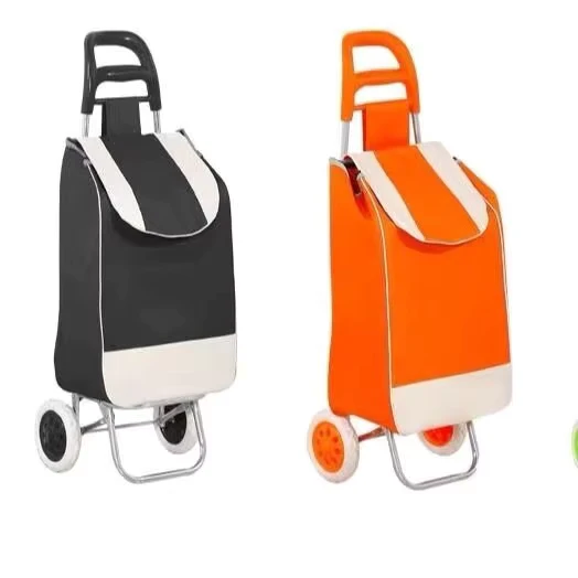 Custom Lightweight Portable Shopping Trolley Supermarket Grocery Shopping Cart Folding Cart With Wheels