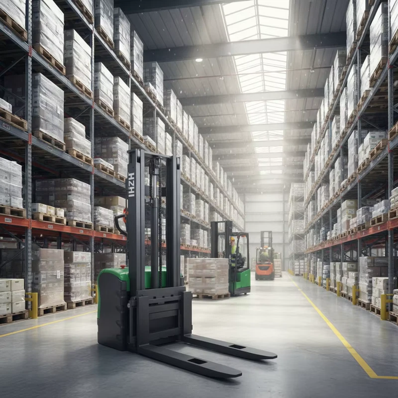Custom Lithium Electric Stacker Forklift Fast Charging Long Runtime High Frequency Operations Logistics Restaurant
