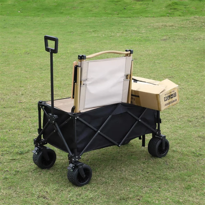 Custom Logo Collapsible Folding Garden Utility Trolley Wagon Shopping Storage Tools Steel Camping Picnic Beach Outdoor Cart