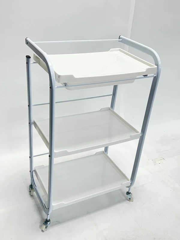 Custom Logo Factory Price Trolley Cart Salon Plastic and Iron Material for Beauty Salon Spa Furniture