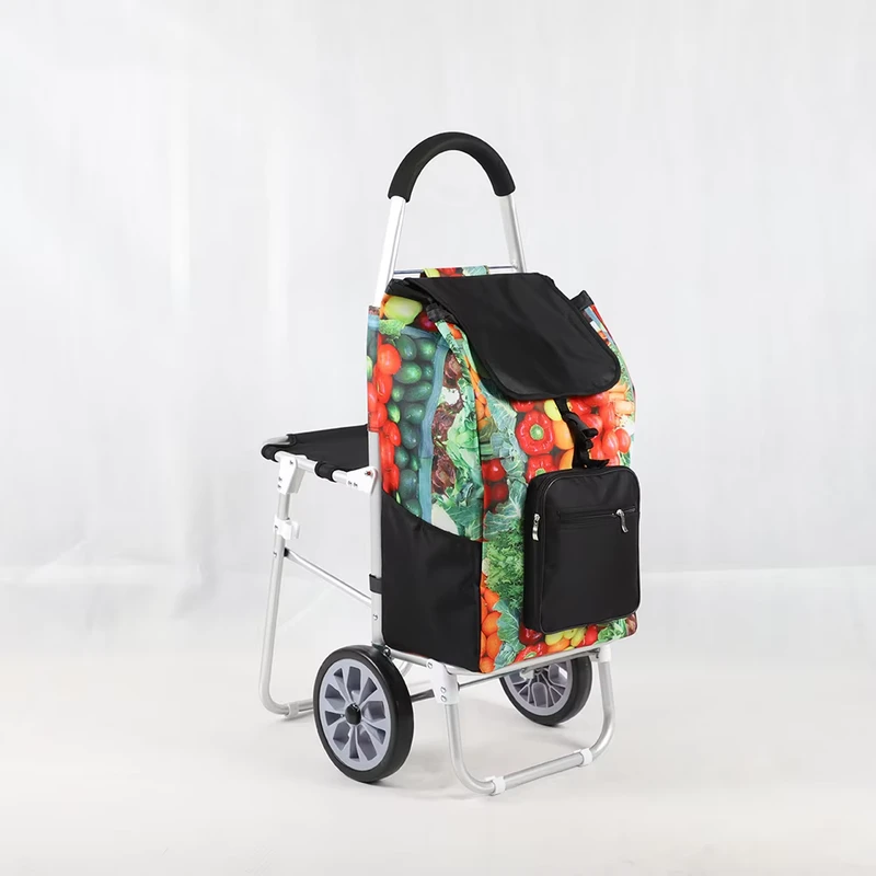 Custom Logo OEM ODEM Portable Shopping Cart Trolley Bag Folding Shopping Trolley Cart