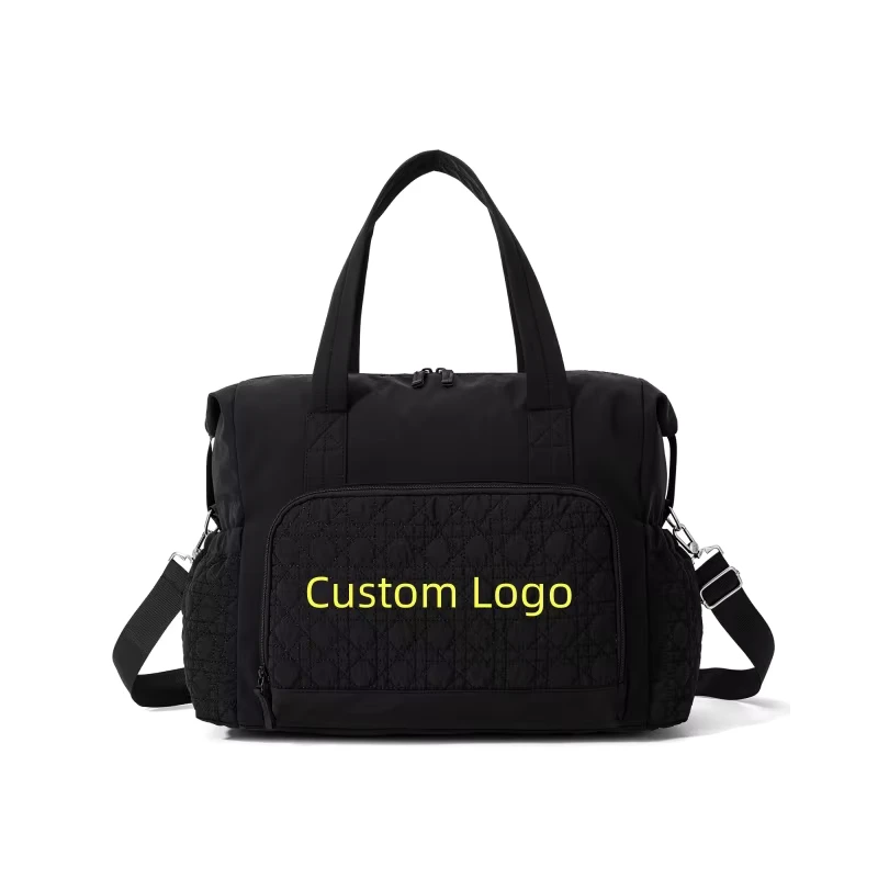 Custom Logo Quilted Gym Tote Bag Waterproof Fitness Yoga Carryall for Women Personal Item Duffels Hospital Overnight
