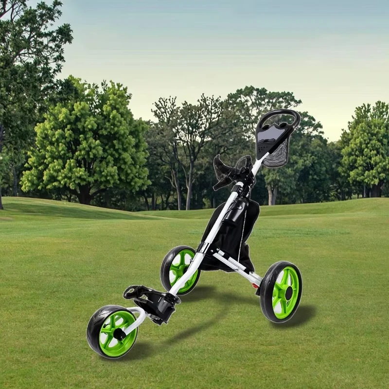Custom Logo Three Wheel Portable Aluminum Foldable Detachable Ball Bag Cart Hot Selling Golf Trolleys with Detachable Wheels
