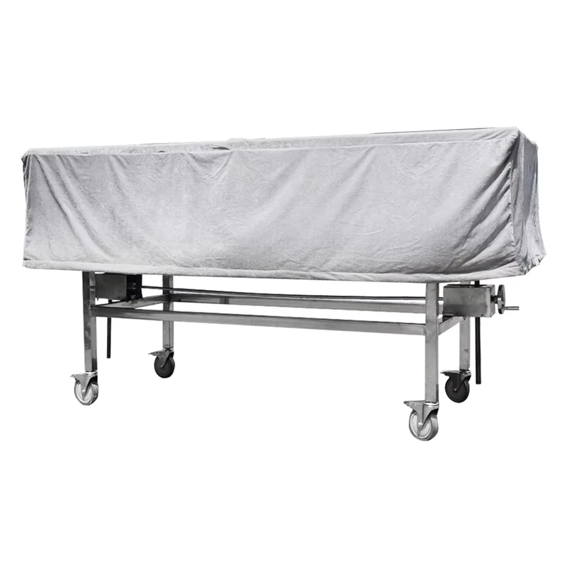 Custom Made Size Autopsy Trolley Morgue Covered Corpse Cart With Hand Crank