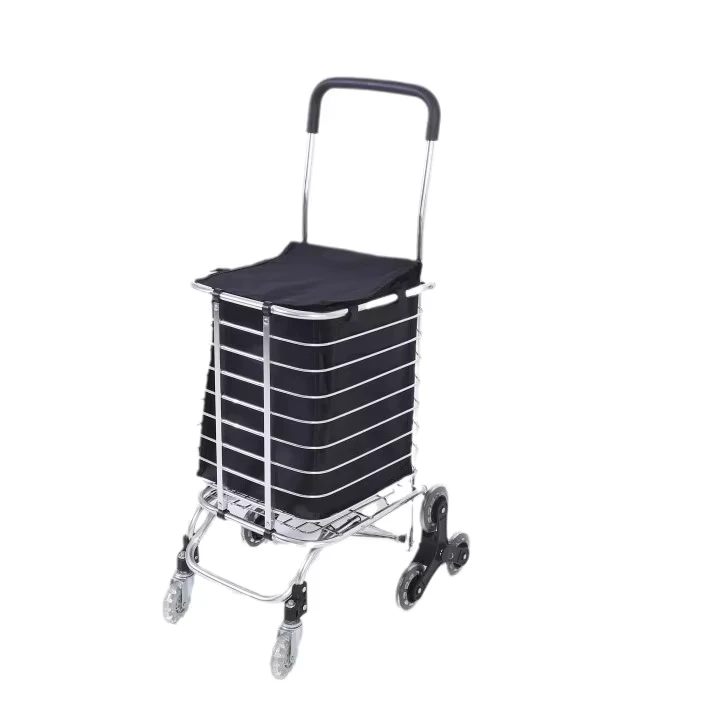 Custom Market Supermarket Store House Mobile Portable Hand Carts Grocery Shopping Cart Shopping Trolley for Climbing