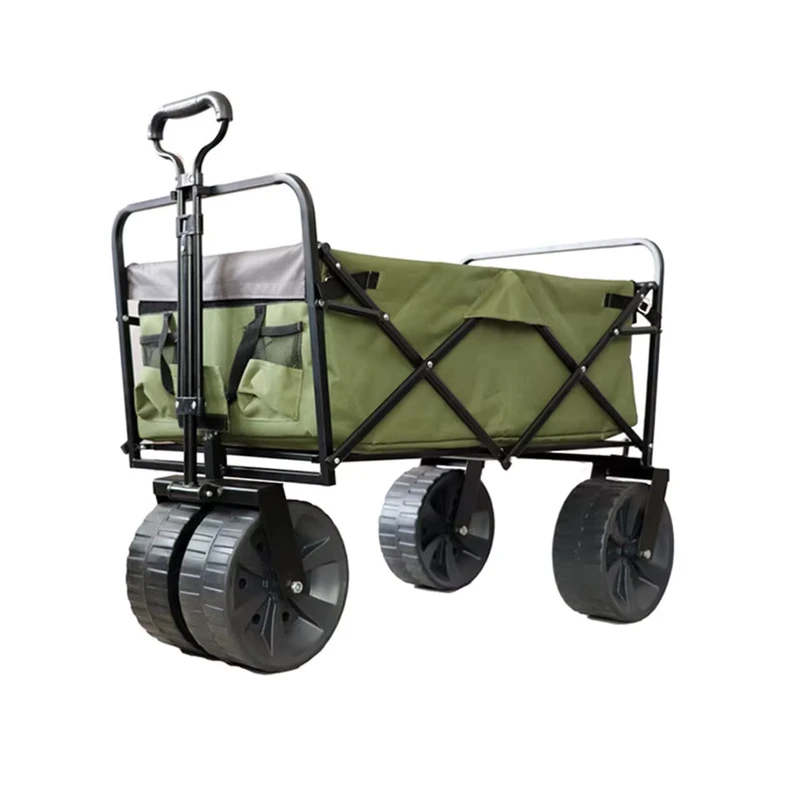Custom Multi Function Folding Utility Cart Wagon Shopping Beach Cart Wagon With Flexible Wheels Design