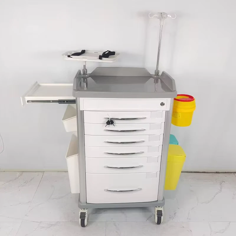 Custom OEM Mobile Movable Locking Universal Rolling Nurse Cart Vehicle Hospital Trolley Cart for Hospital Ward Clinic