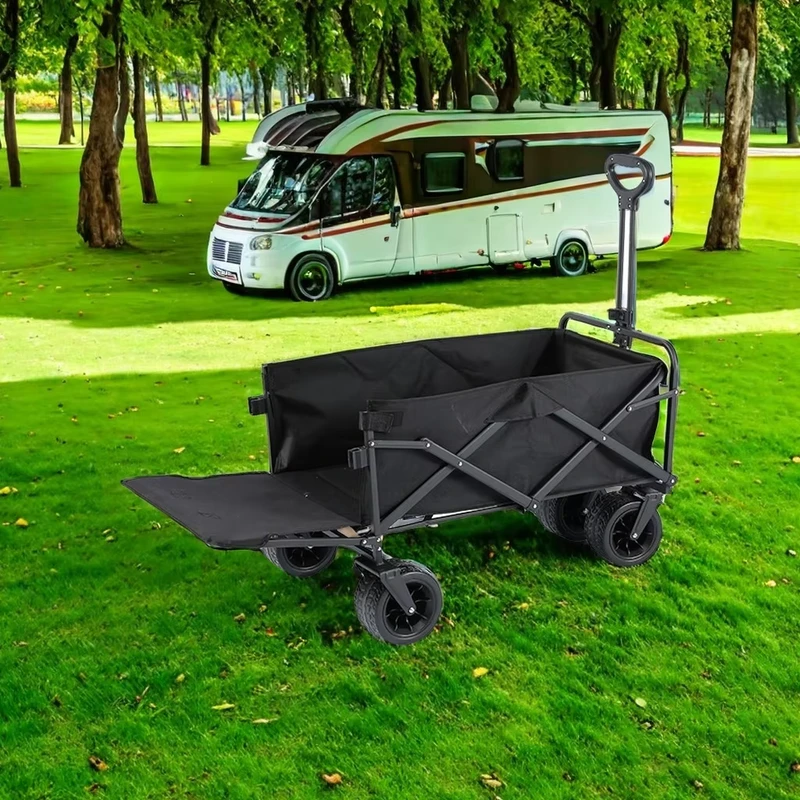 Custom Printed Folding Structure Camping Cart Stainless Steel Platform Camping Fold Hand Cart
