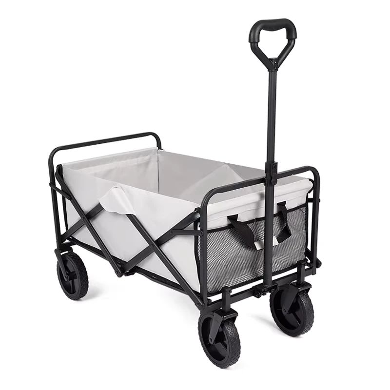 Custom Processing Steel Four Wheel Outdoor Camping Trolley Roll Container Foldable Picnic Trailer Portable Street Vendor Tools