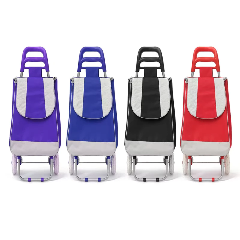 Custom Shopping Trolley Bag Supermarket Shopping Carts With Heavy Duty Wheels Folding Shopping Cart