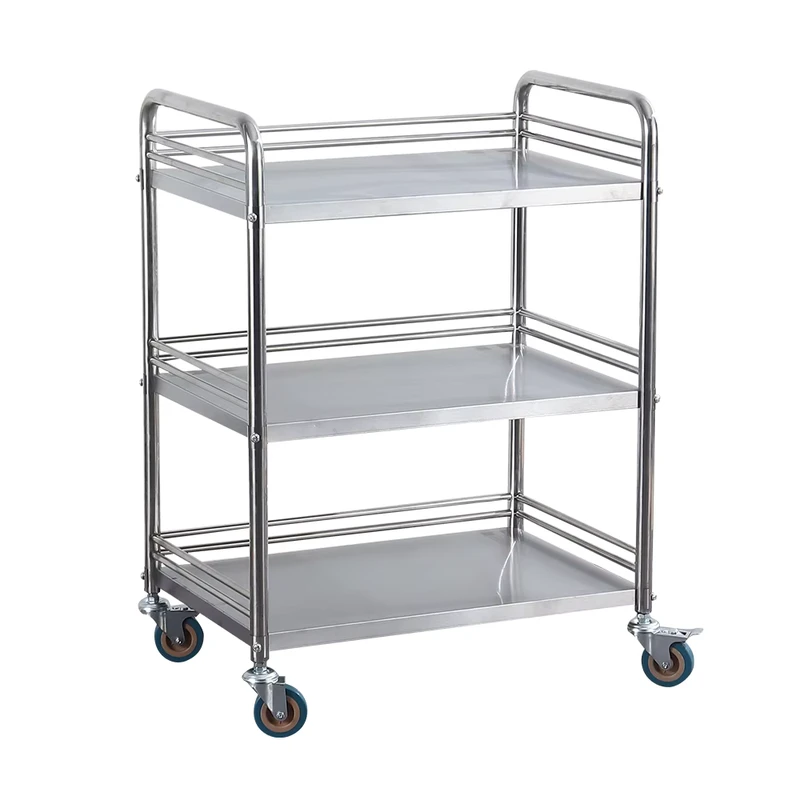 Custom Size Available Three layer Disassemblable Easy to clean Stainless Steel Hospital Medical Trolley