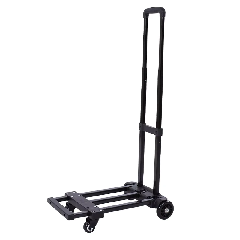 Custom Small Iron Folding Trolley Cart with Platform Structure for Vegetables and Luggage Shopping