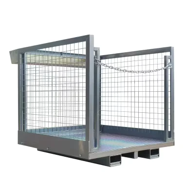 Custom Stainless Wire Mesh Basket Storage Roll Container Pallet Cage Forklift Attachments 1200x600x800mm Electric