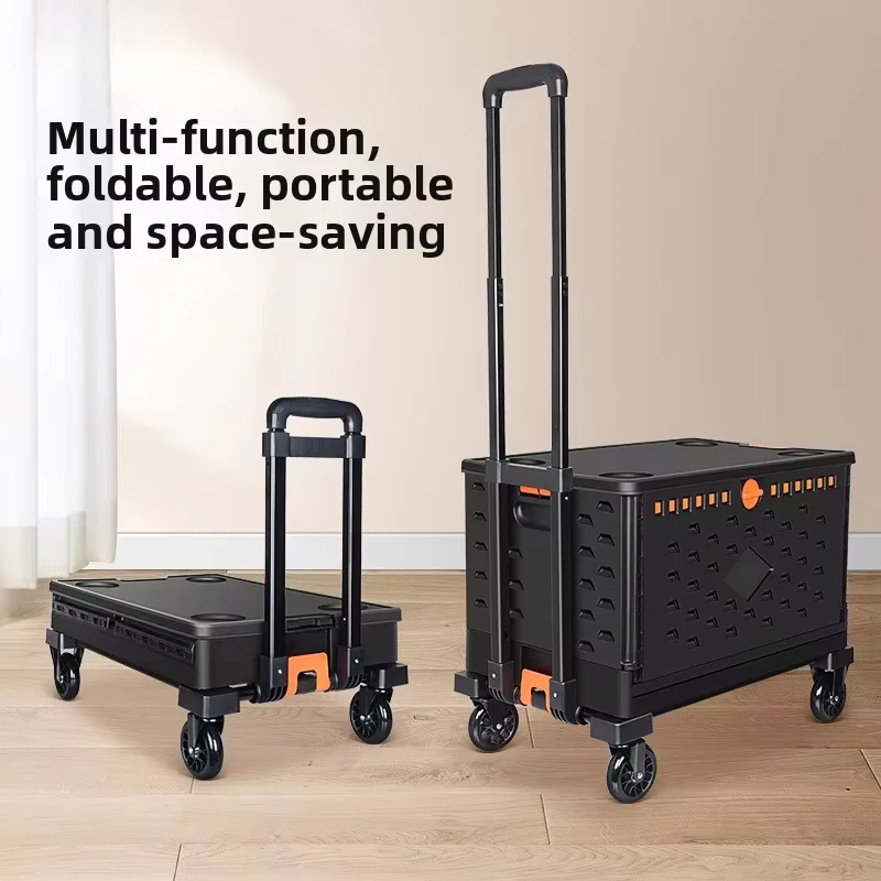 Custom Supermarket Store Shopping Trolleys Utility Camping Hand Carts Portable Foldable Grocery Shopping Cart Shopping Trolley