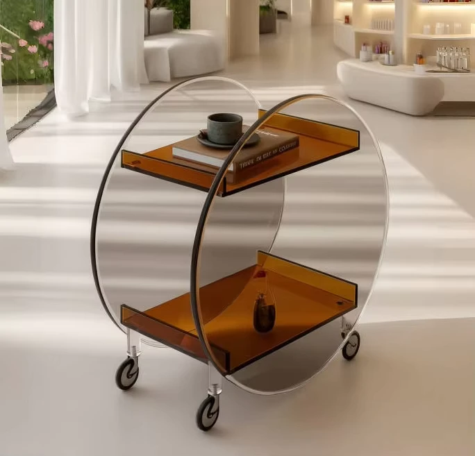 Custom Transparent Acrylic Trolley Cart for Beauty Salon Barber Shop Instrument Storage OEM ODM Private Custom