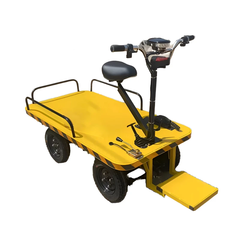 Customizable 1 Ton Four Wheel Heavy Duty Electric Hand Trolley Warehouse Mobile Load Platform Cart for Metal Construction OEM