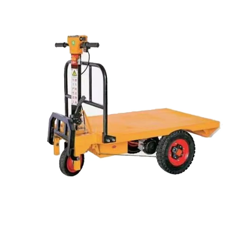 Customizable 1000 kg Electric Trolley Carts with Three Wheel Brake Platform Customizable Handle for Warehouses OEM Supported