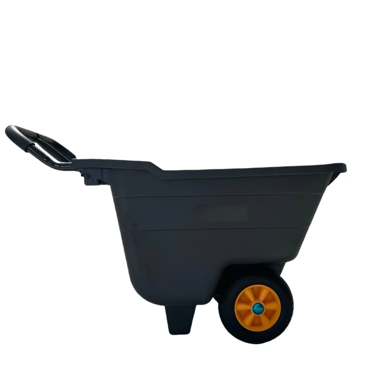 Customizable 150kg Heavy Duty Plastic Dump Trailer Cart Platform Solid Rubber Two wheel Frame OEM for Trolleys