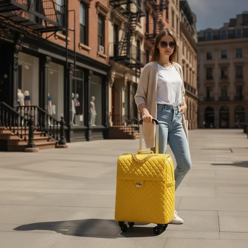 Customizable 20 Inch Expandable Carry On Small Rolling Suitcase Durable 24 Inch Trolley PC Material with Luggage