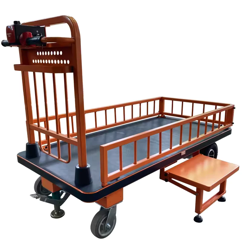 Customizable 500kg Heavy Duty Wood Hand Cart Trolleys Four Wheel PU Steel Platform Electric Warehouse Truck 500kg Capacity OEM