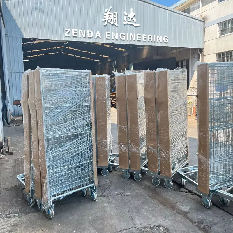 Customizable 500kg Steel Roll Container with 4 Sided Storage Durable Folded Welded Laundry Roll Cage Galvanized Material